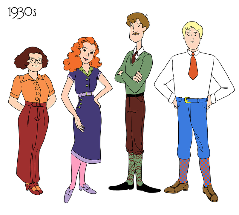 Illustration for article titled Here's How the Scooby Doo Crew Would've Dressed Through the 20th Century